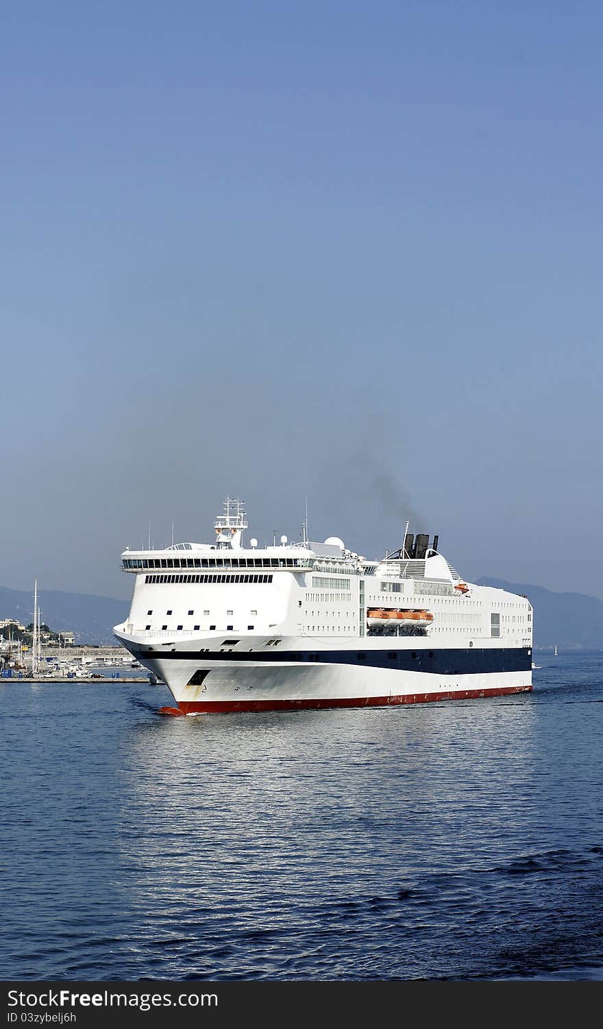 View of cruise liner in the port