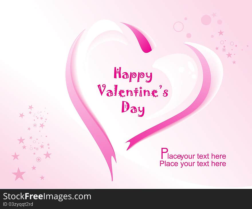 Pink background with romantic heart concept vector for happy valentine day