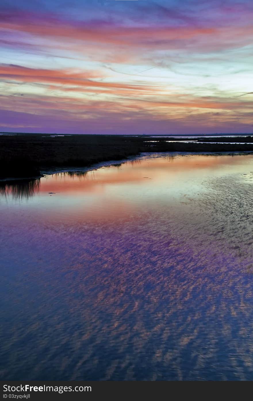 Sunset at NWR in New Jersey on backside of bay area. Sunset at NWR in New Jersey on backside of bay area