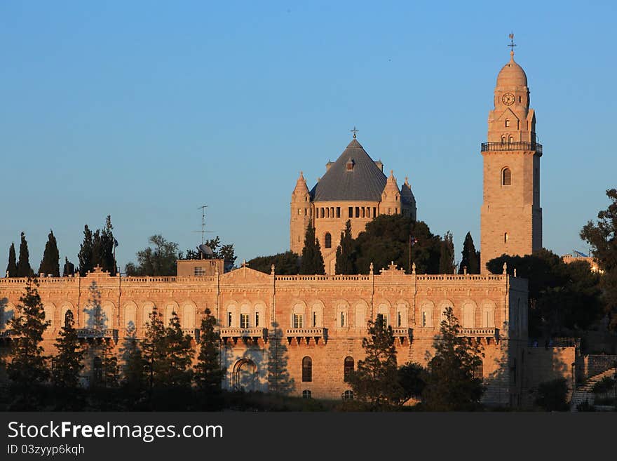 Christian churchs and ancient walls of old city Jerusalem. Israel. Christian churchs and ancient walls of old city Jerusalem. Israel.