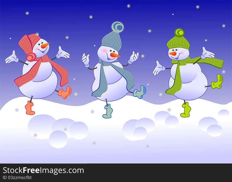 Three Merry Snowmen