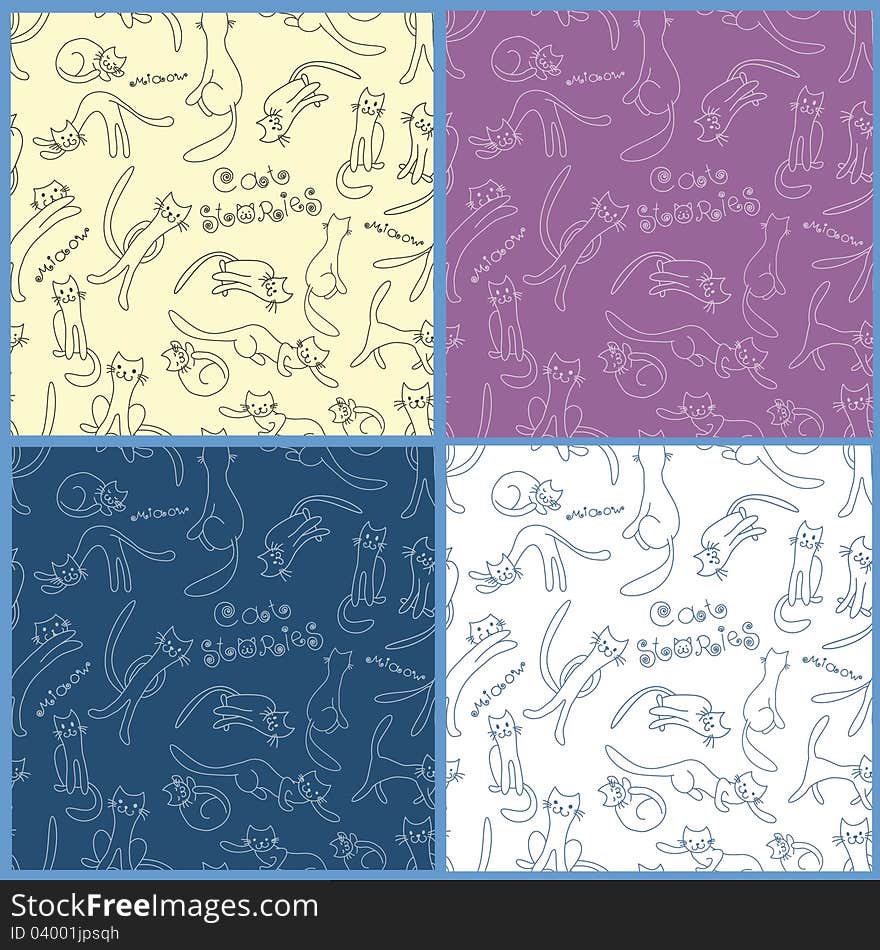 Collection Of Vector Seamless Patterns