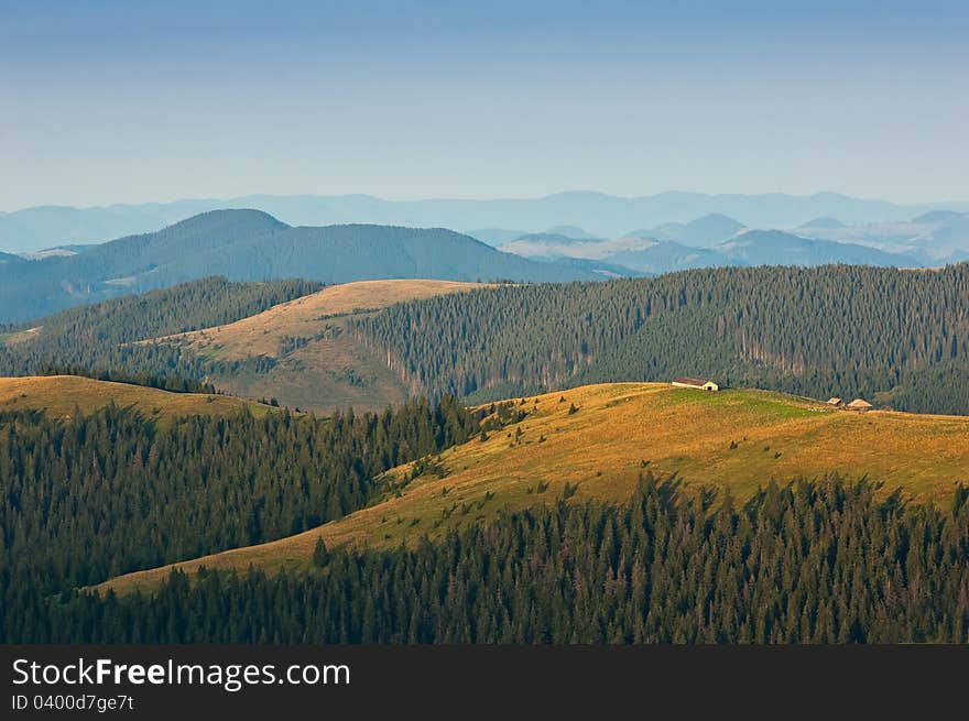 Landscape in the mountains. Ukraine, the Carpathian mountains. Landscape in the mountains. Ukraine, the Carpathian mountains