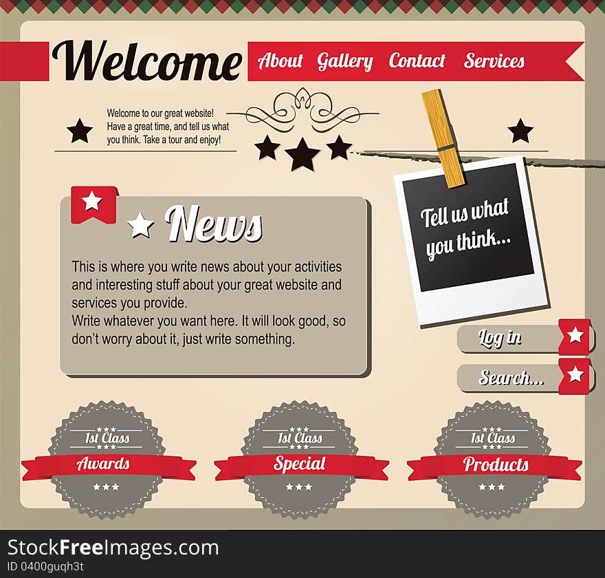 Website template lements