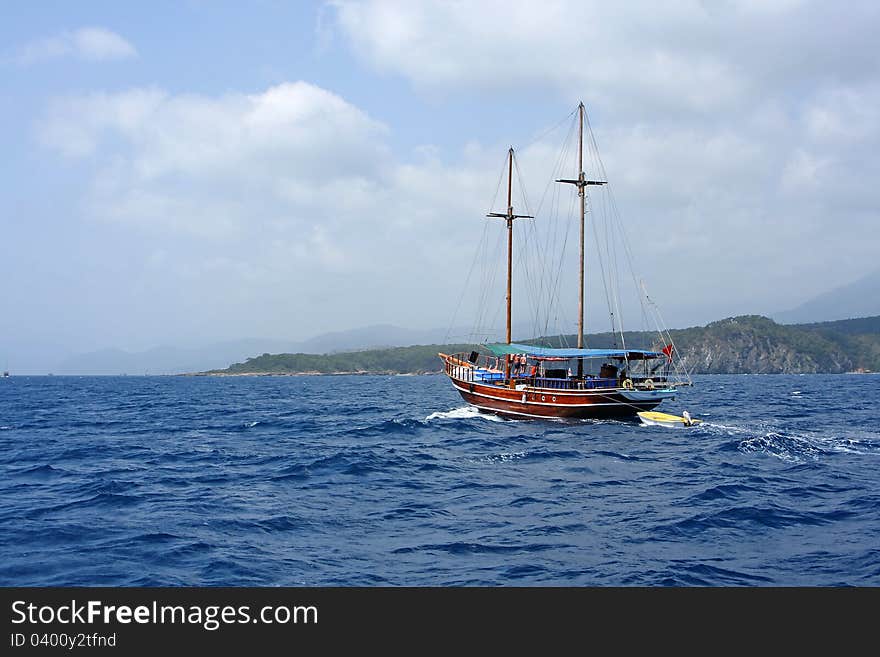 Sailing boats on the Mediterranean sea Antalya, Turkey. Sailing boats on the Mediterranean sea Antalya, Turkey