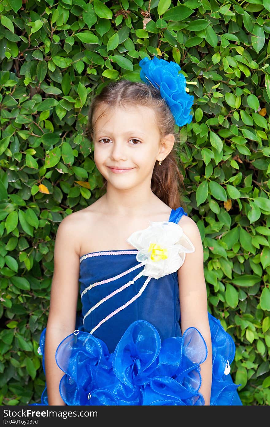 Portrait Of Girl In Festive Dress