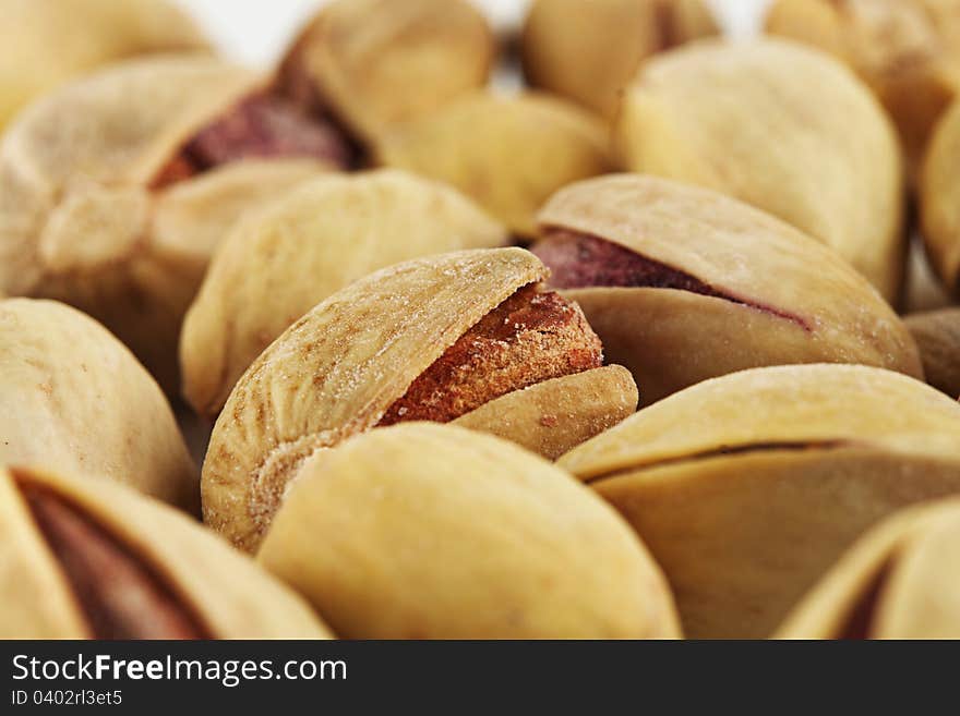 Blur background abstract of pistachios.