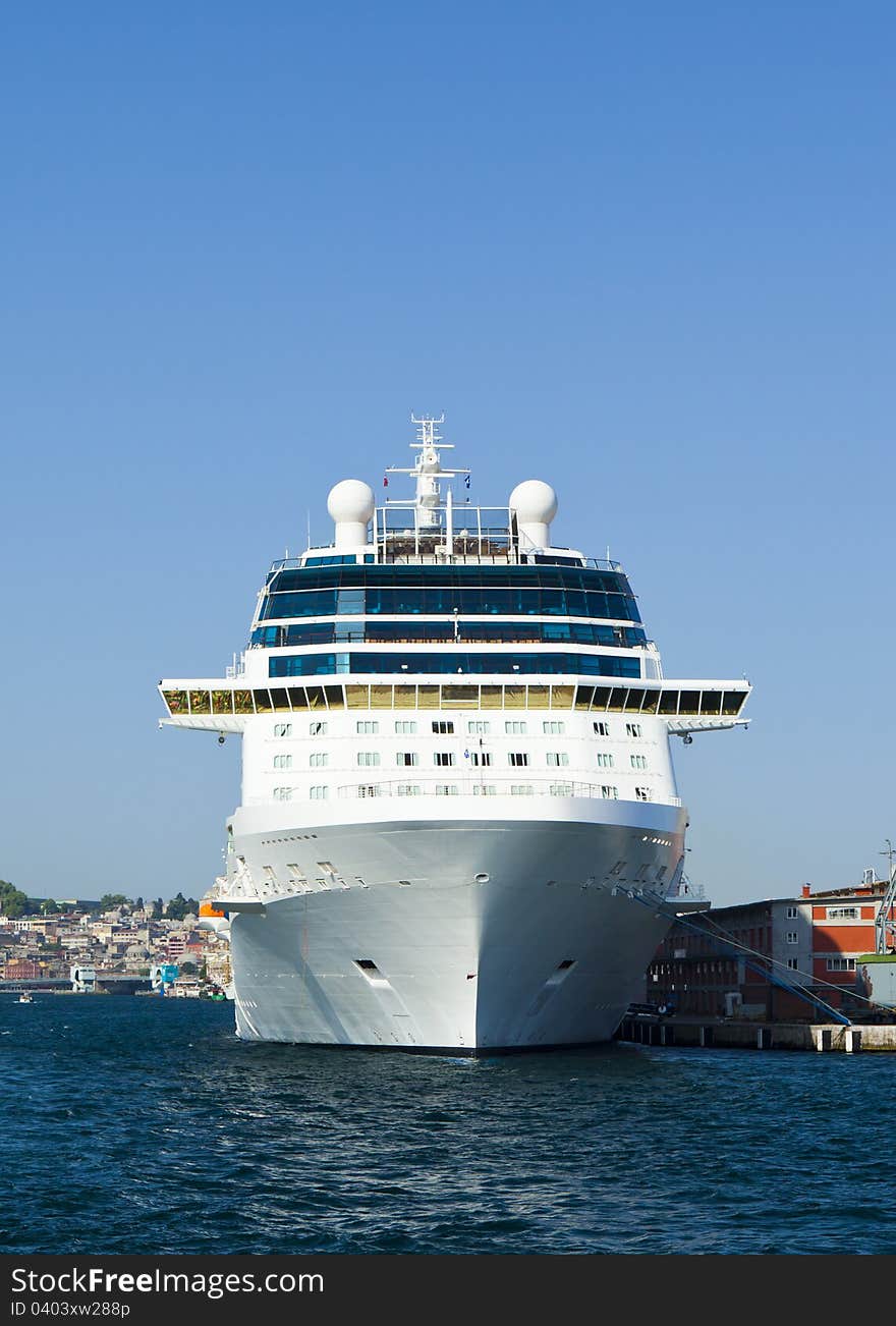 A front view from a cruiseship docked at the waterline of istanbul, Turkey. A front view from a cruiseship docked at the waterline of istanbul, Turkey