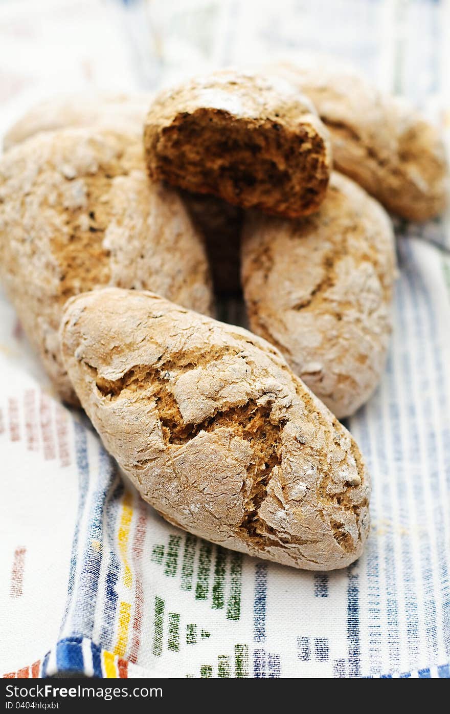 Finnish rye buns freshly baked