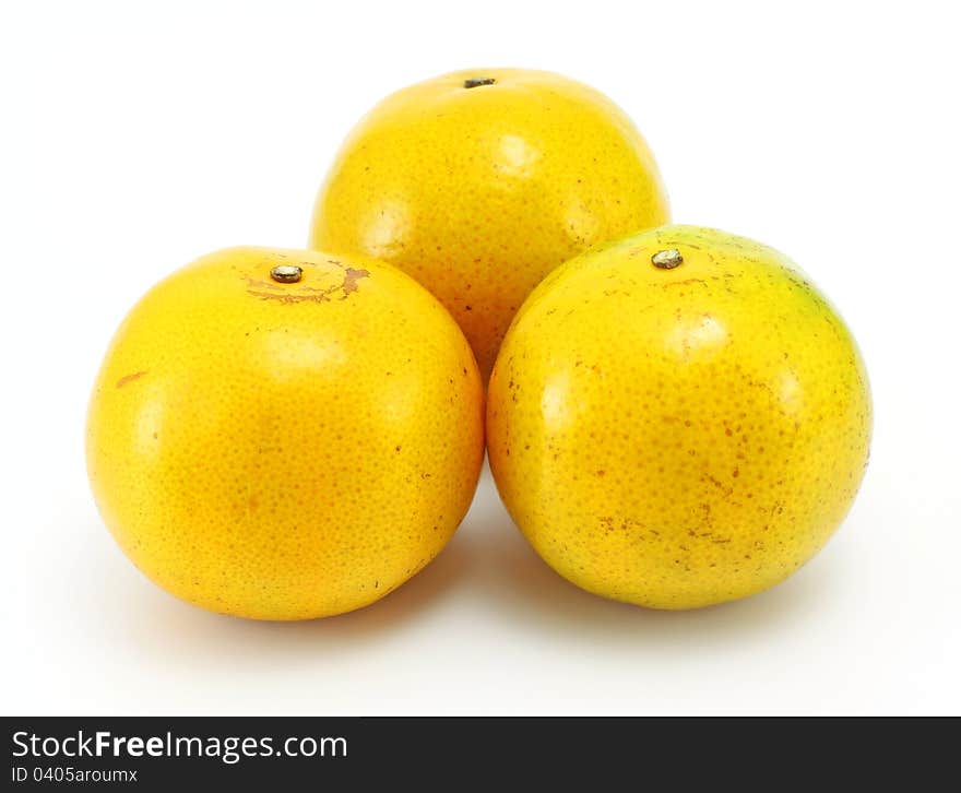 Tangerine On White Background