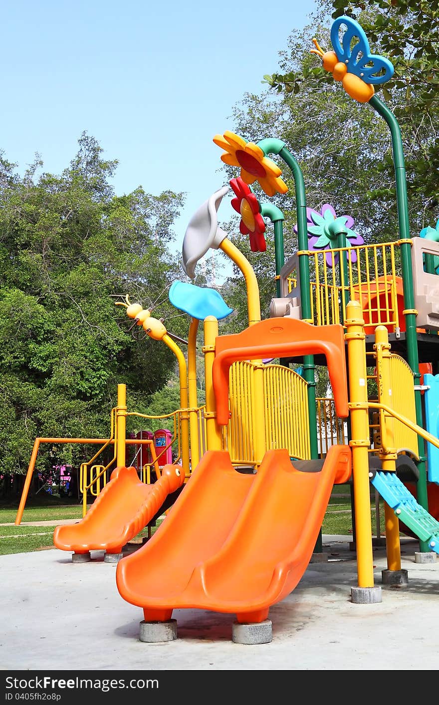 Children playground in the park