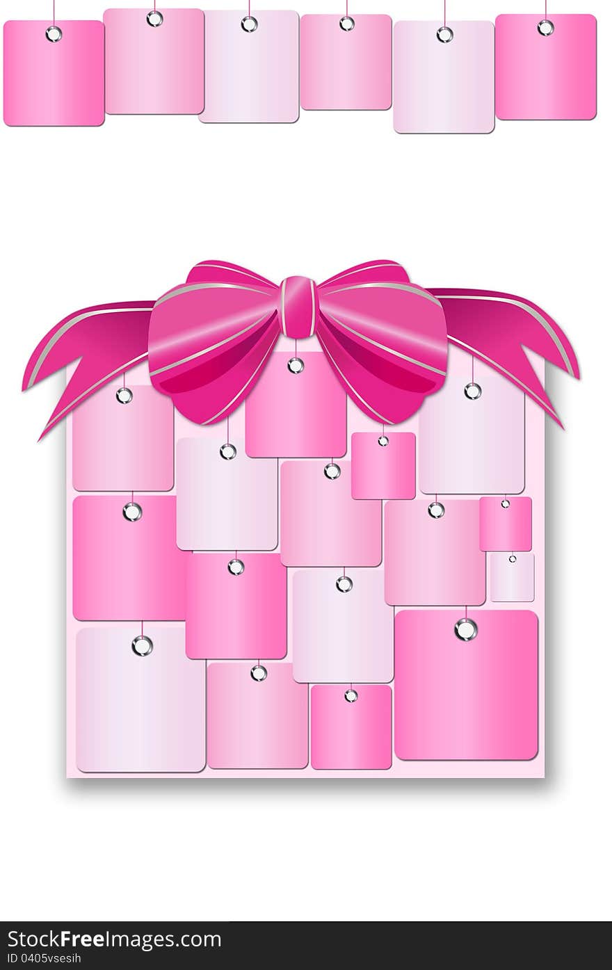 Ribbon and Tag Background in Gift Concept