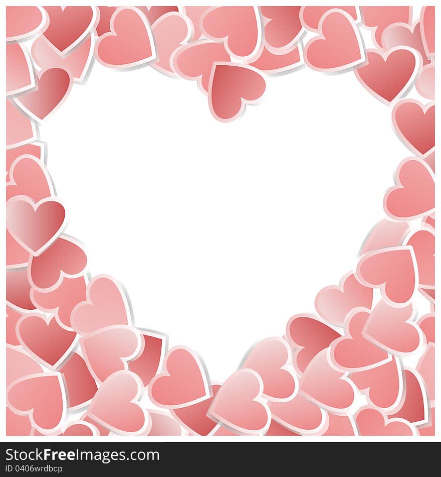 Valentine hearts card. Vector illustration