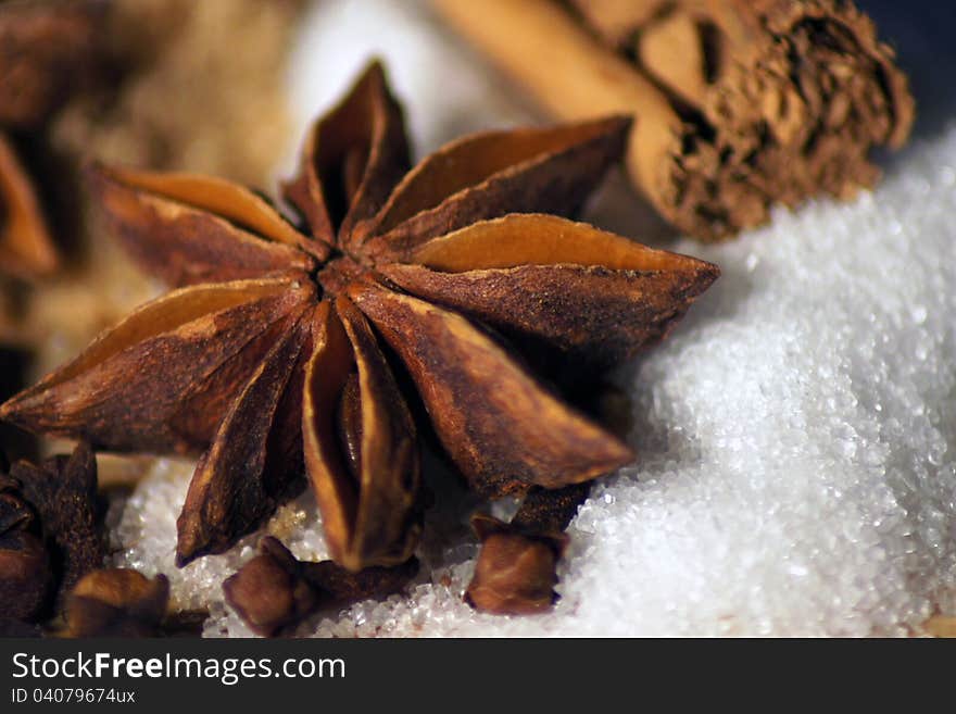 Close up of sugar and spices