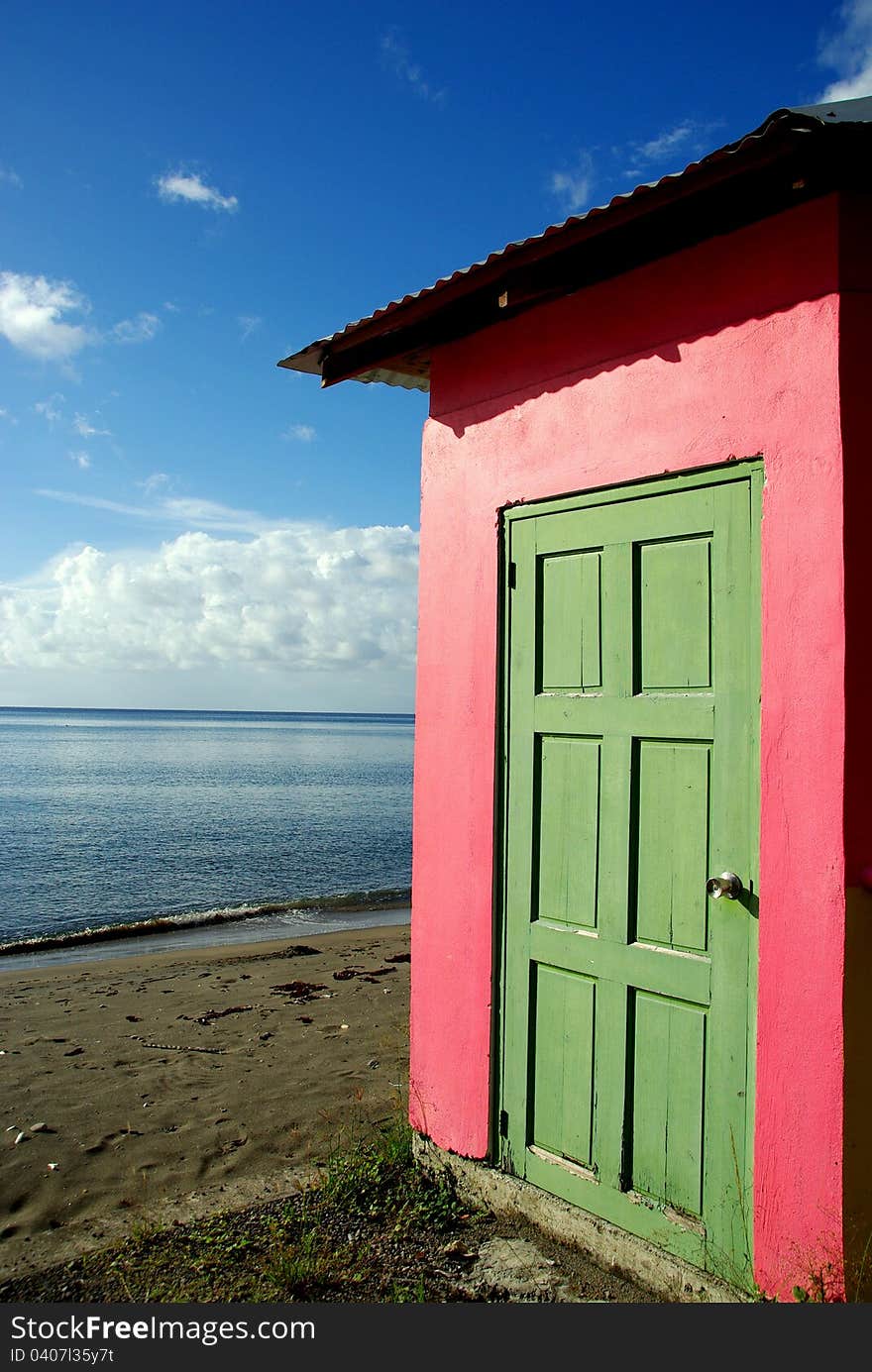 Colorful little house at the beach. Colorful little house at the beach