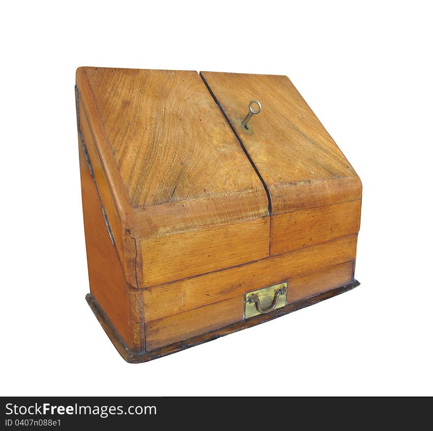 Vintage wooden case isolated