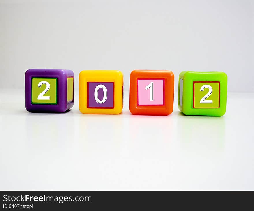 Happy new year in colorful boxes. Happy new year in colorful boxes