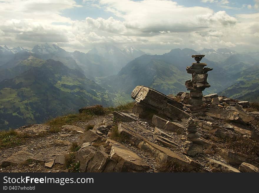 Swiss Alps.tower of stone