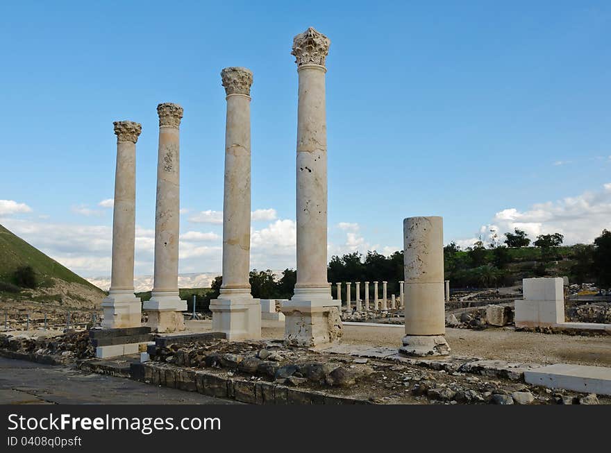 Ruins of Decapolis in Beth Shean at Israel national park Israel. Ruins of Decapolis in Beth Shean at Israel national park Israel