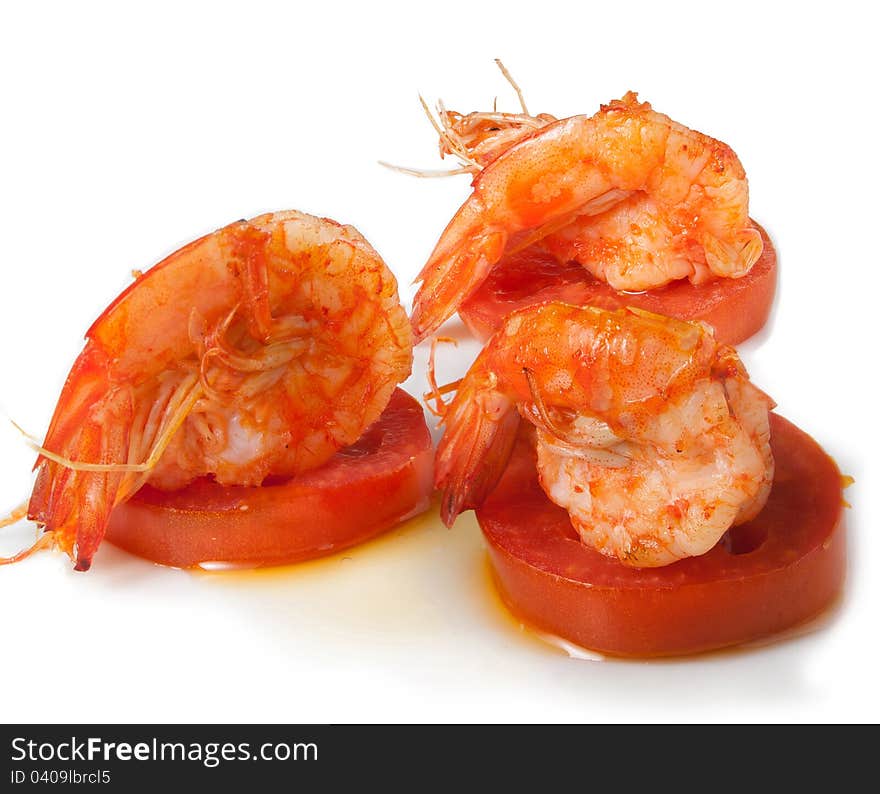 Fried prawn food,Background is white. Fried prawn food,Background is white.