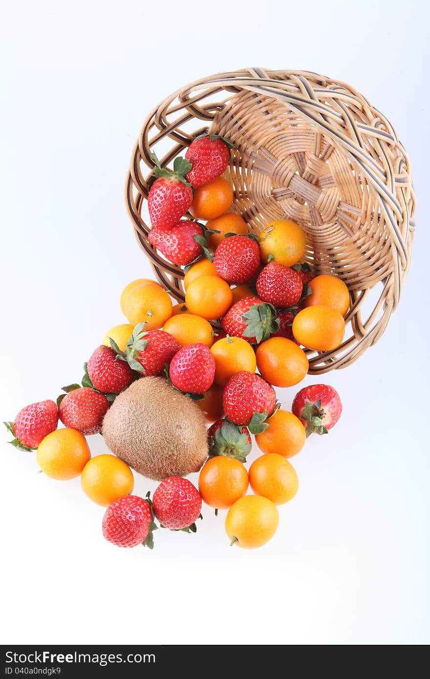 The fresh fruits strawberry orange nourishment health food the color is colorful