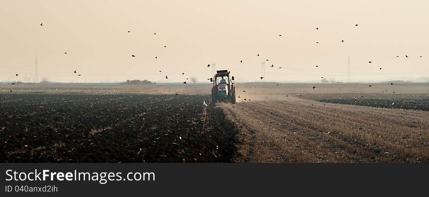 Tractor Plowing