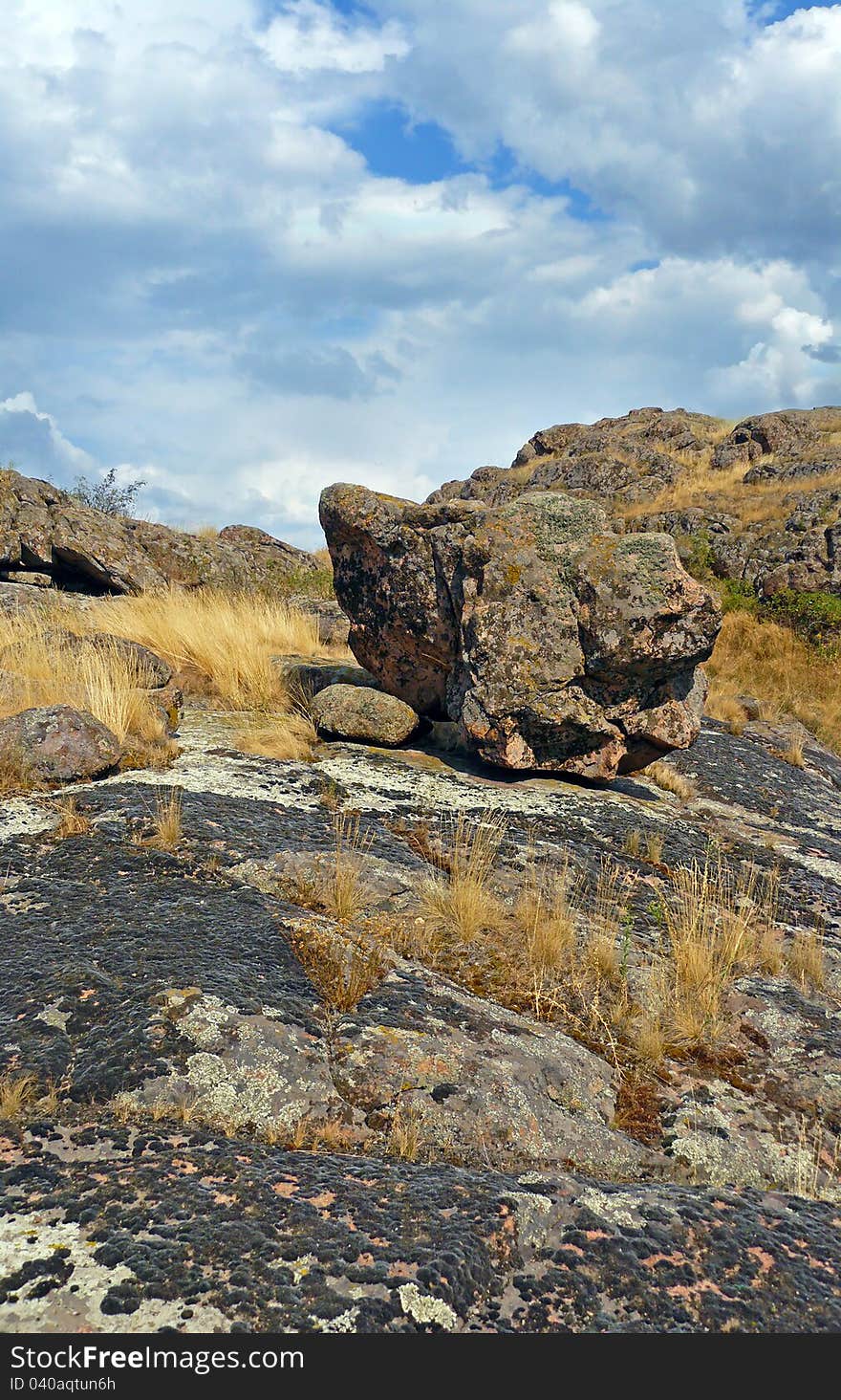 Beautiful mountain landscape, boulders