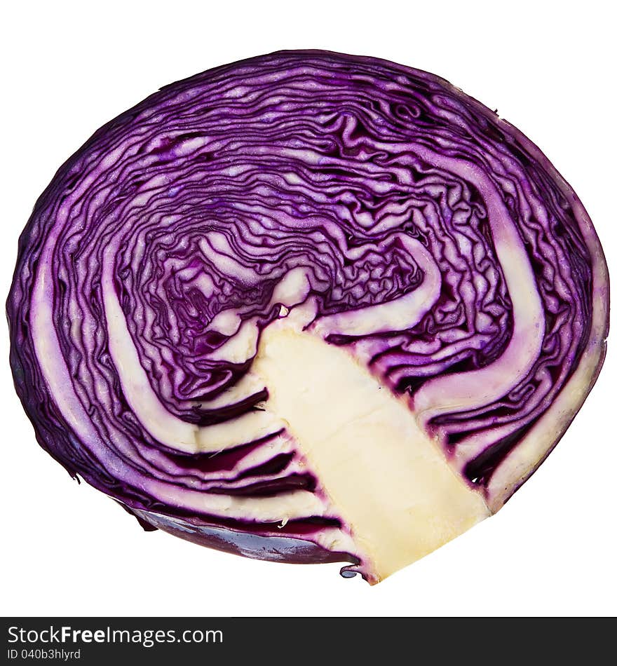 Blue Cabbage Head Cross-section.