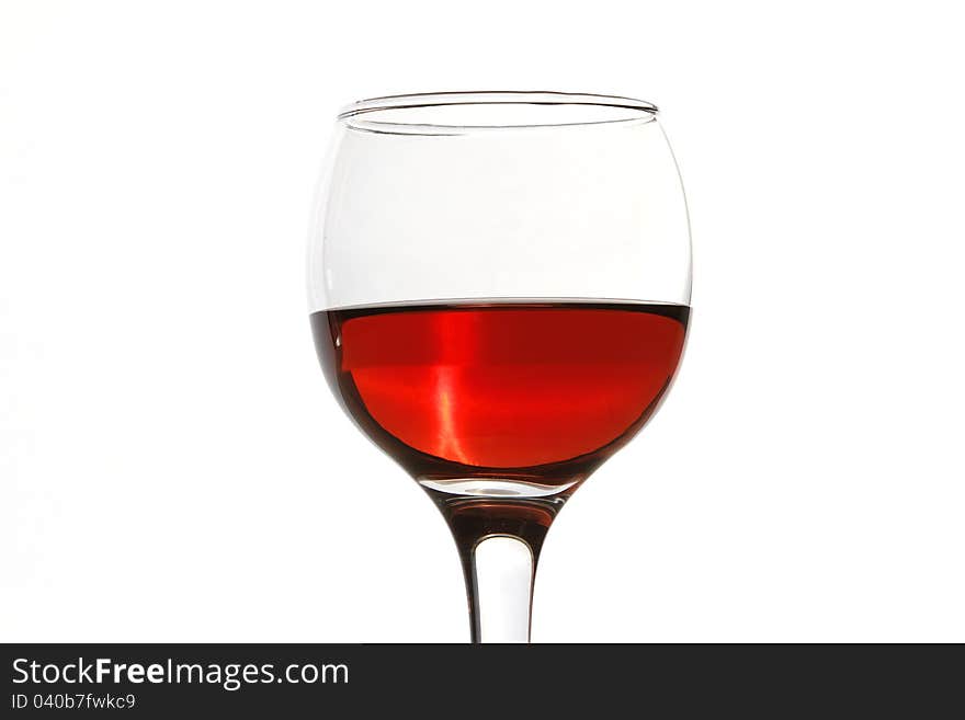 Rose wine in glass isolated on white background. Rose wine in glass isolated on white background