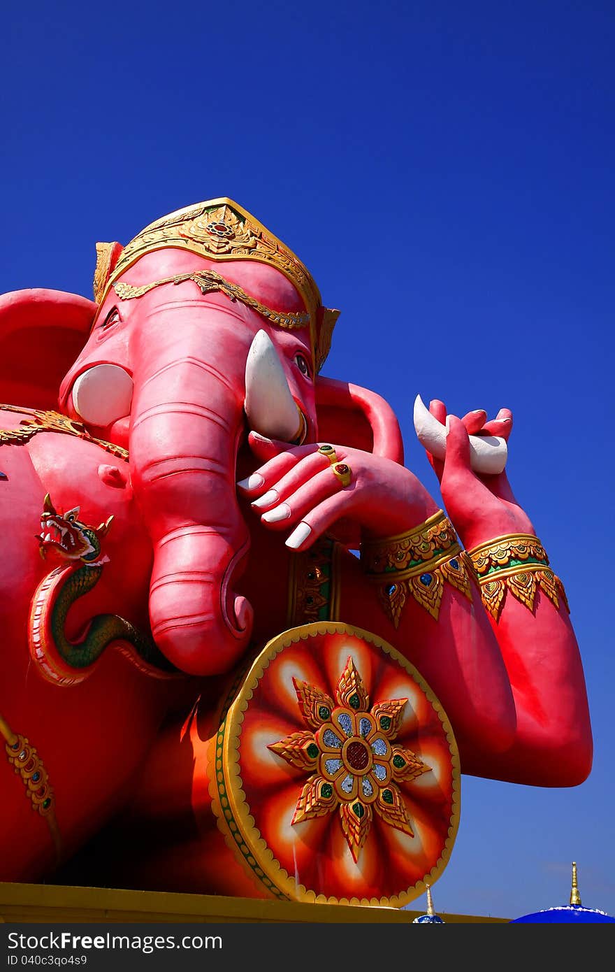 Pink Ganesh statue at Saman Rattana Ram Temple of Thailand. Pink Ganesh statue at Saman Rattana Ram Temple of Thailand