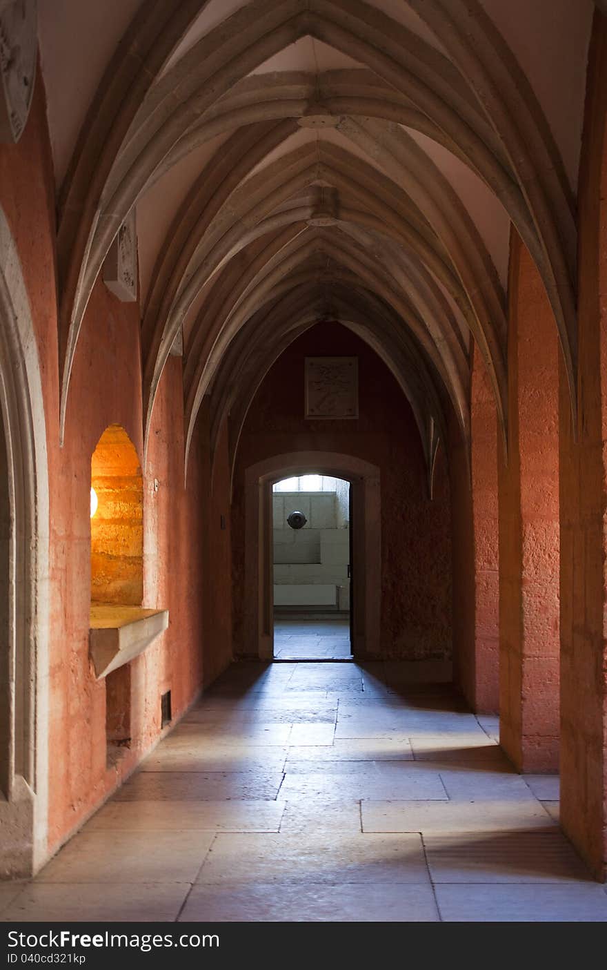 Hallway in the castle and fortress of Kuressaare (13th century), located on island Saaremaa, Estonia. Photo taken September 2011. Hallway in the castle and fortress of Kuressaare (13th century), located on island Saaremaa, Estonia. Photo taken September 2011