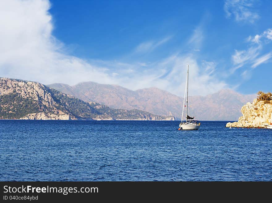 Turkish yacht in the sea