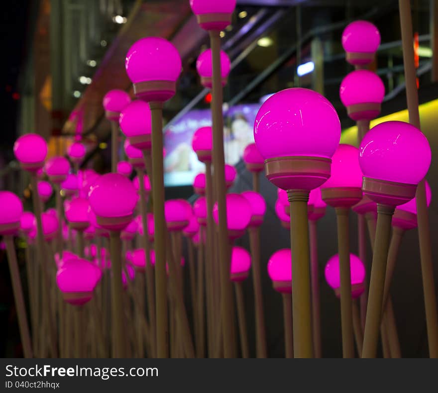 Decorate with pink lights