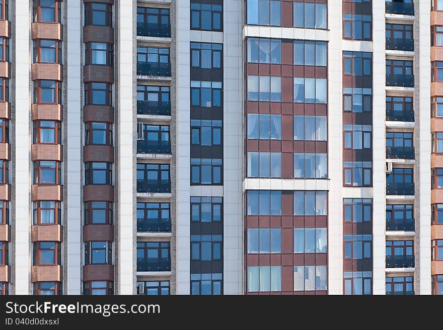 Fragment of a facade of a modern building. Fragment of a facade of a modern building