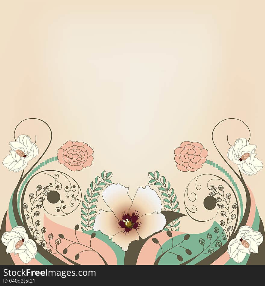 Vector illustration of flowers background. Vector illustration of flowers background