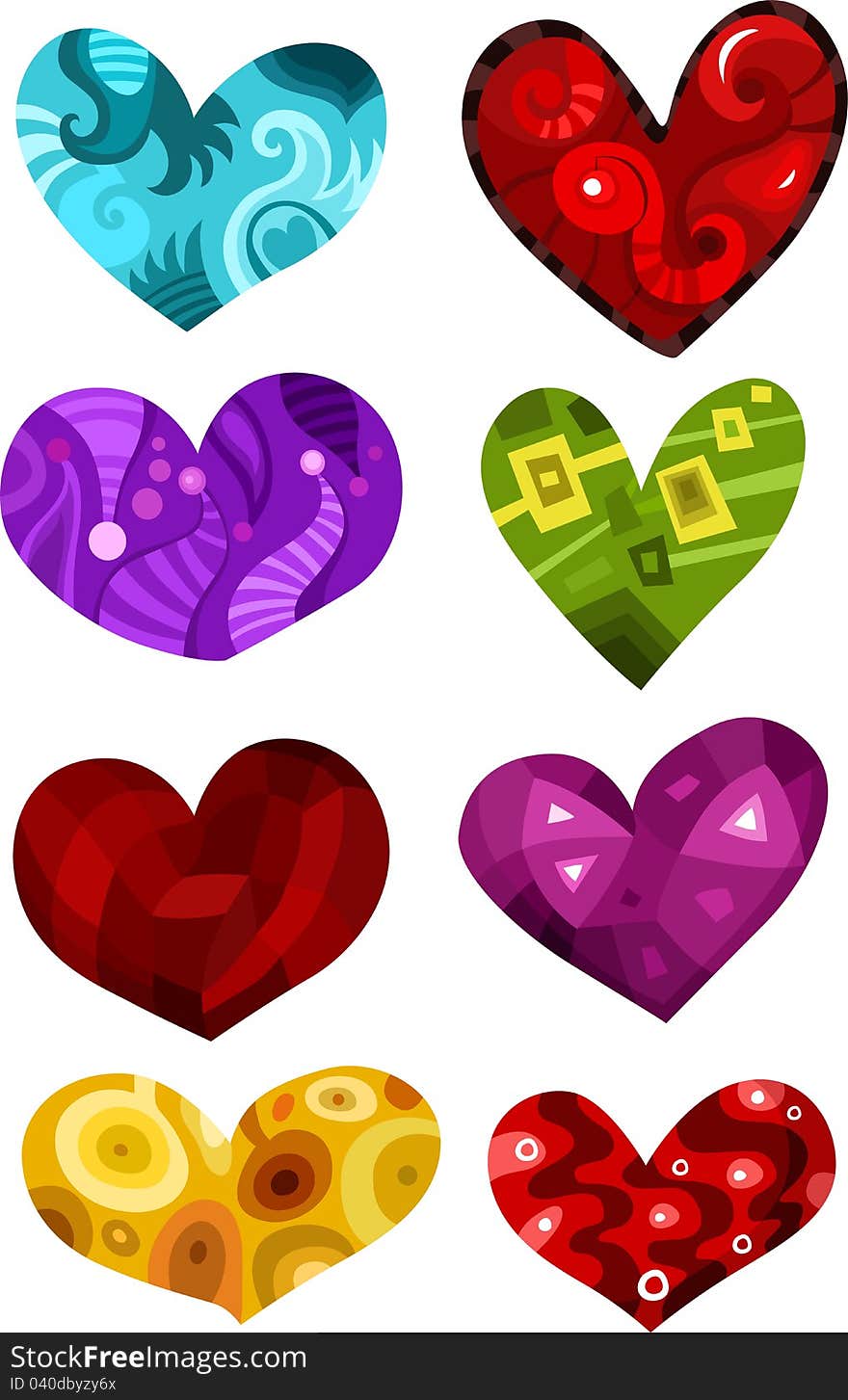 vector Illustration of a hearts set