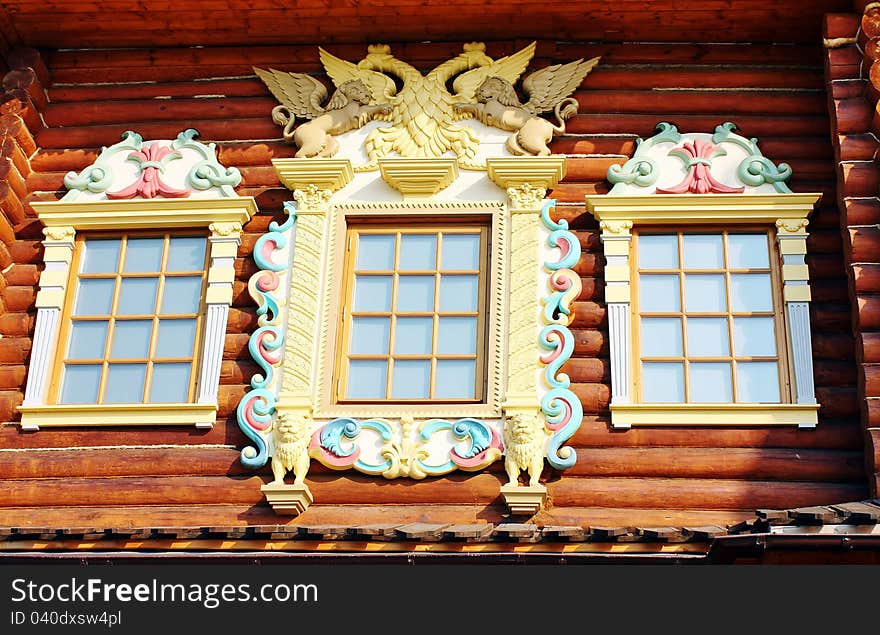 Facade Of A Wooden House