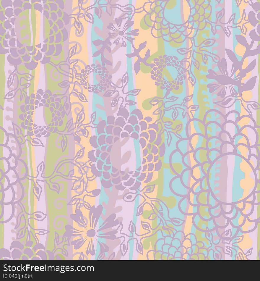 Floral seamless pattern in pastel tones. Vector illustration