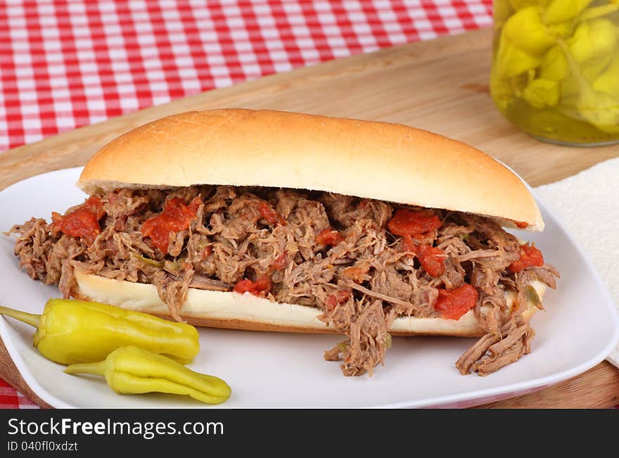 Shredded Roast Beef Sandwich