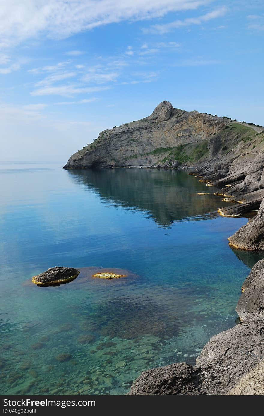 Pointed cape Kapchik on the Crimean coast.