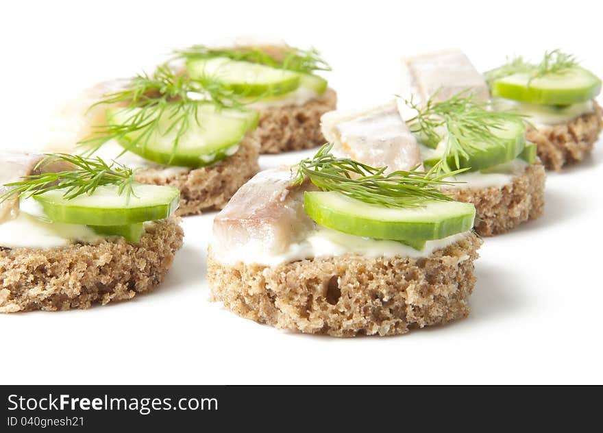 Sandwiches with herring