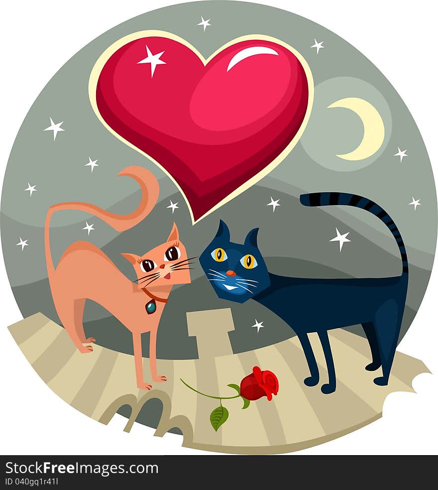 vector illustration of a valentine card