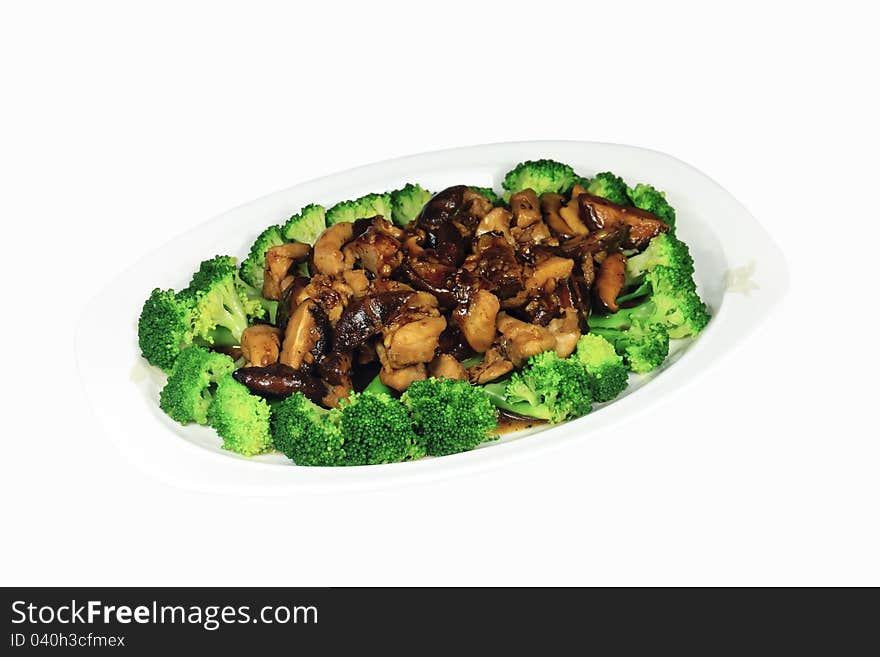 Broccoli salad with mushroom