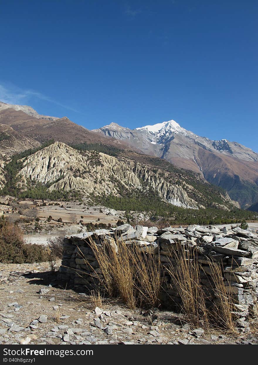 Pisan Peak, Photographed From Humde, Nepal