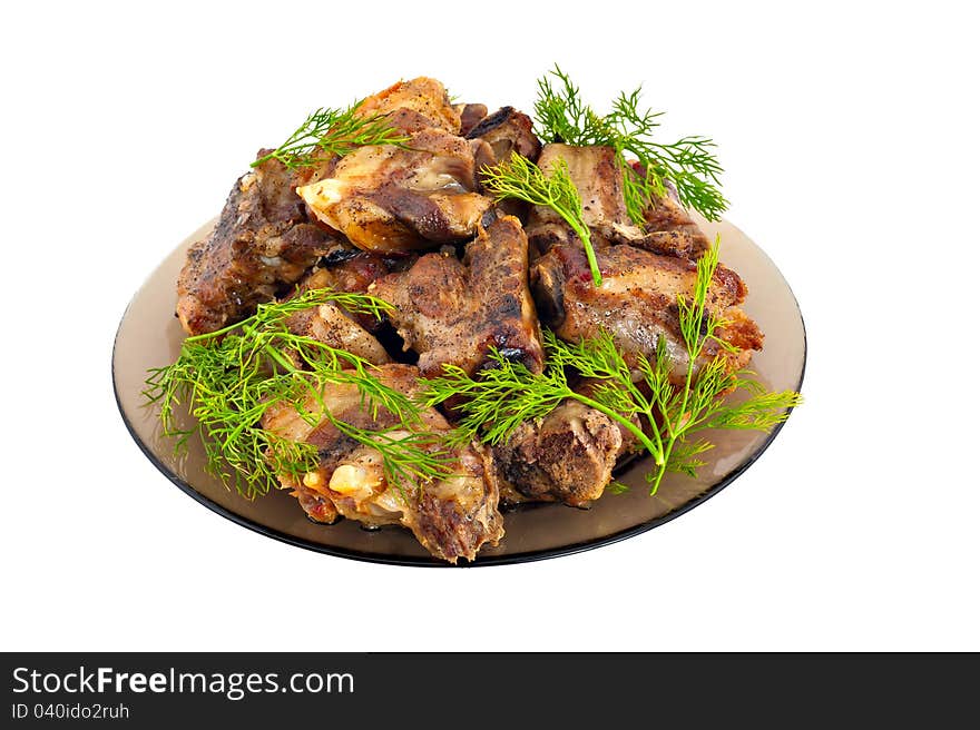 Fried Meat On Stones