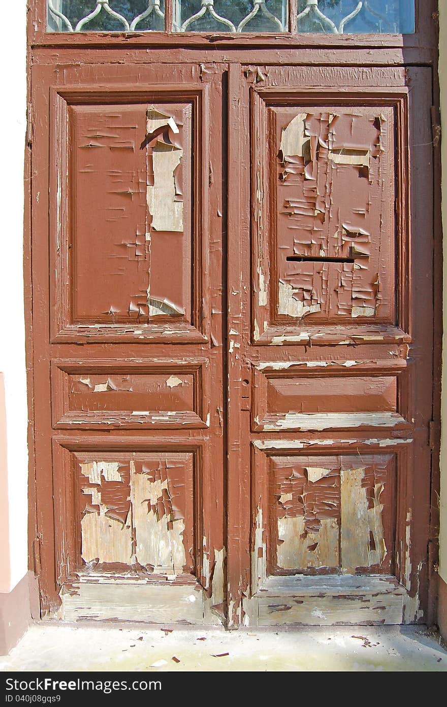 Old door with the dried paint. Old door with the dried paint