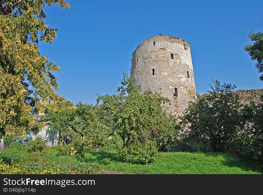 Part of the fortress in Russia, Pskov region, Izborsk town. Part of the fortress in Russia, Pskov region, Izborsk town