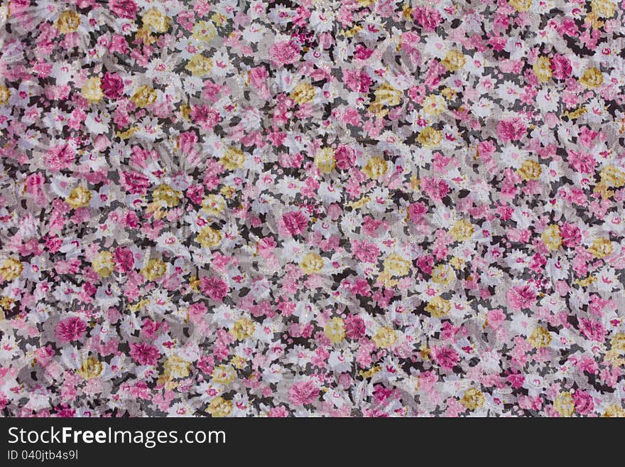 Pink flower pattern on the fabric of Thailand's beautiful. Pink flower pattern on the fabric of Thailand's beautiful.