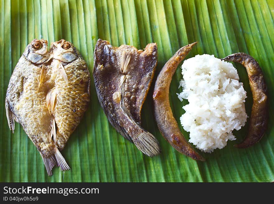 Freshwater fish fried.