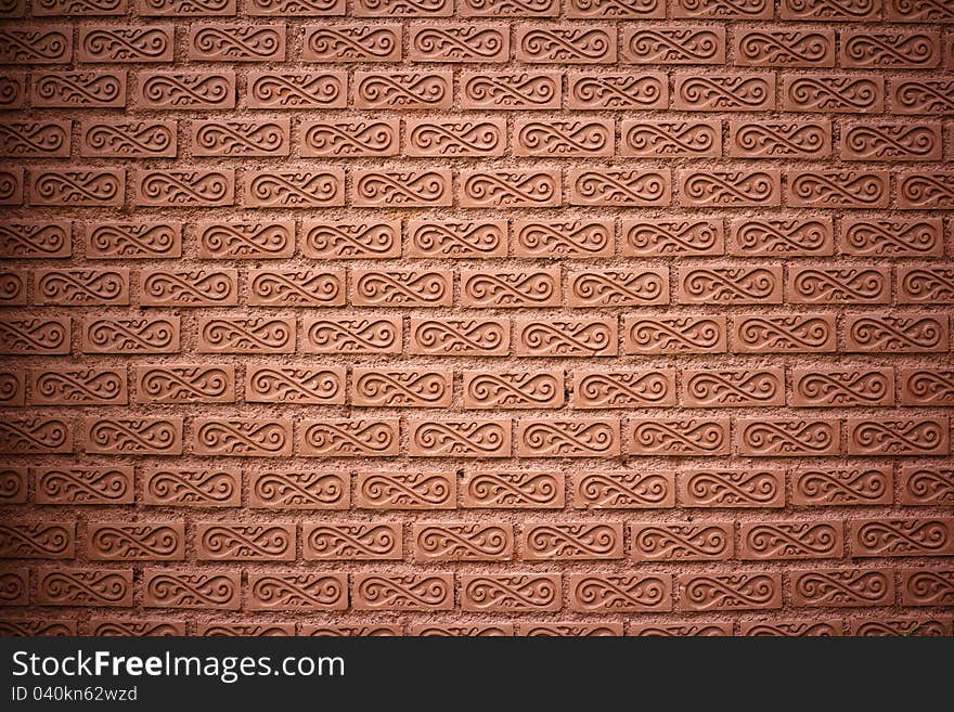 The brown brick wall background. The brown brick wall background